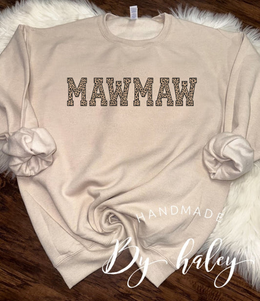 Mawmaw Leopard Crewneck