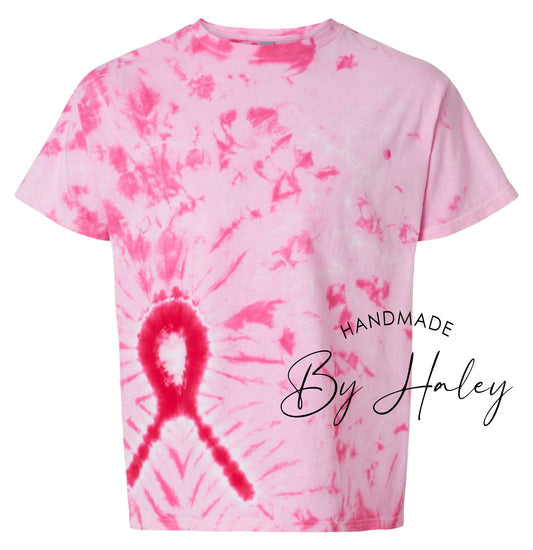 Tie Dye Breast Cancer Ribbon T-Shirt