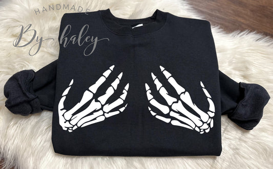 Skeleton Hand Tatas Crewneck