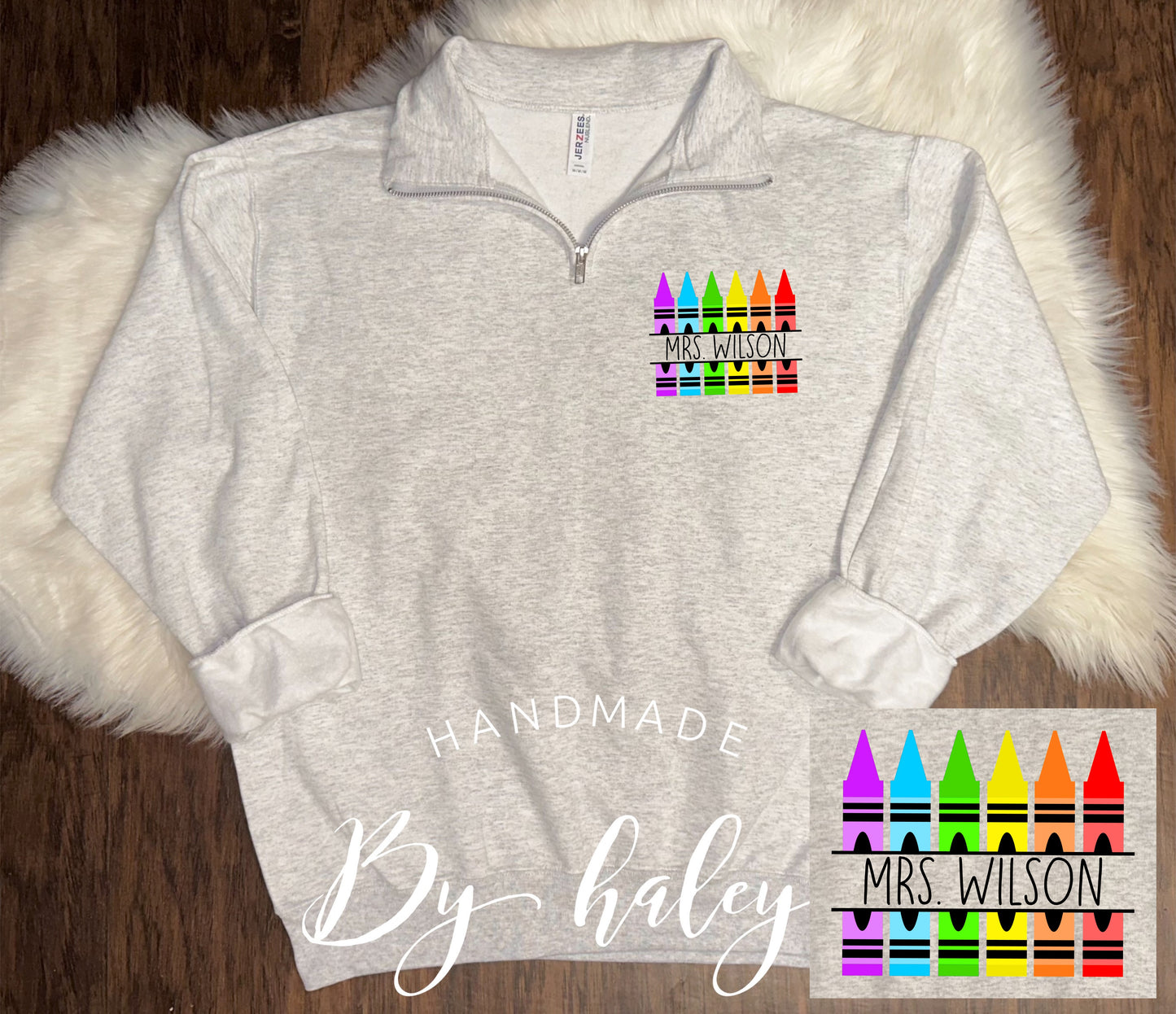 Crayon Teacher Quarter Zip