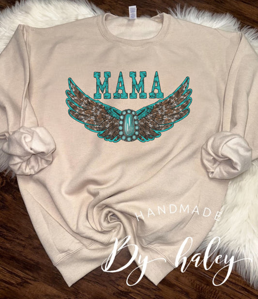 Turquoise Mama Crewneck