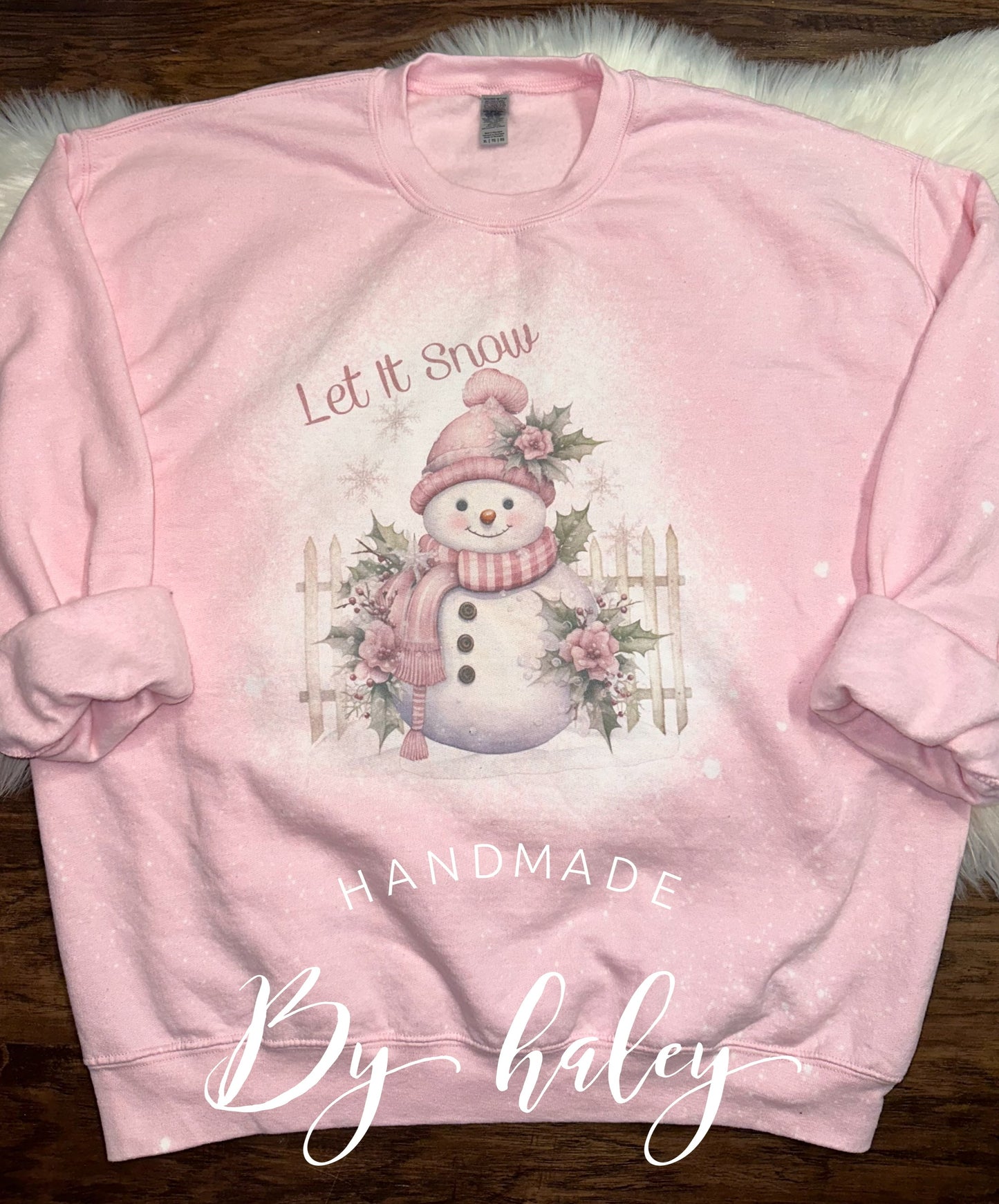 Bleached Pink Snowman Crewneck