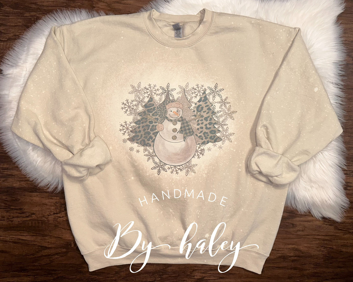 Bleached Tan Snowman Crewneck