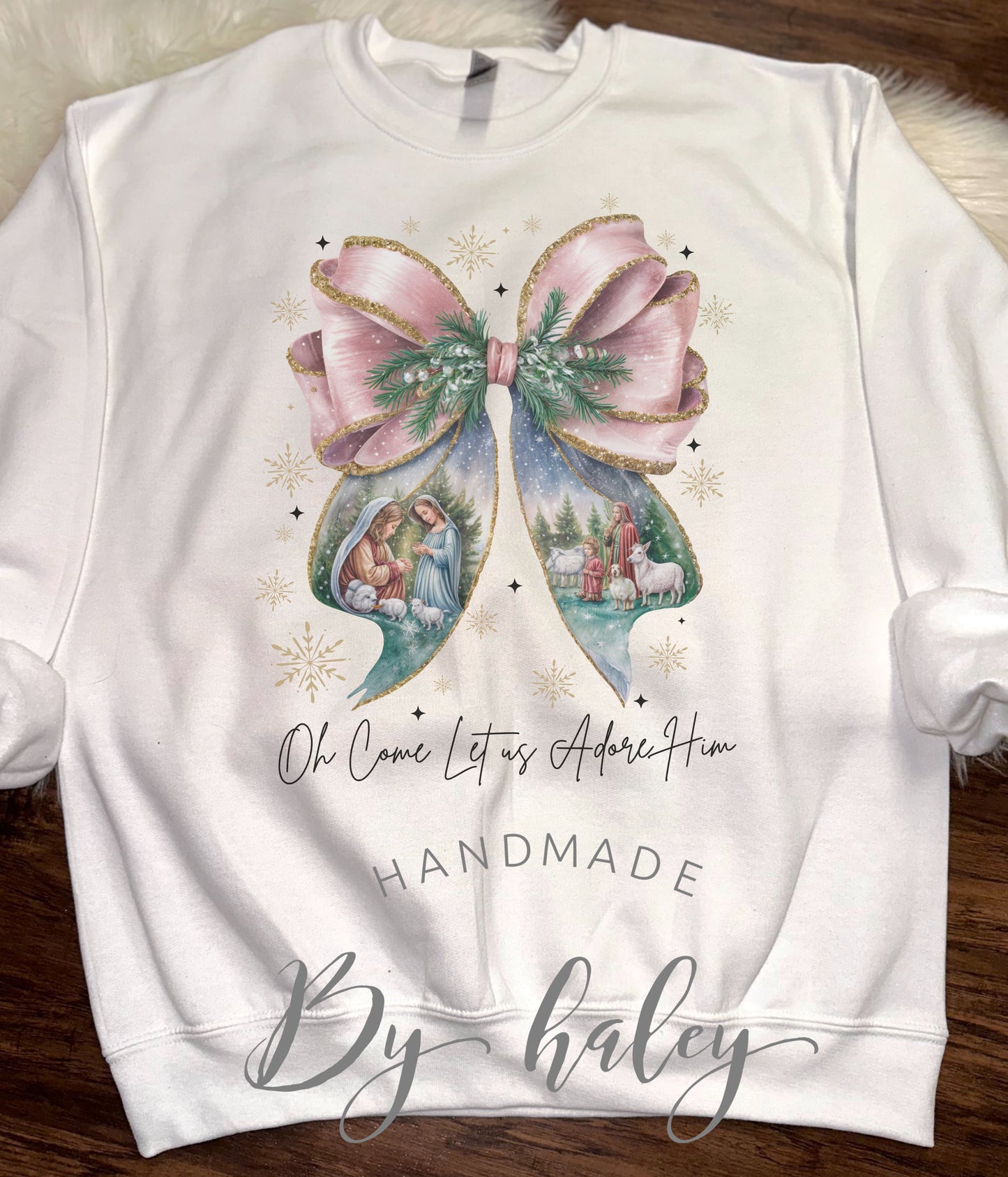 Bow Nativity Crewneck
