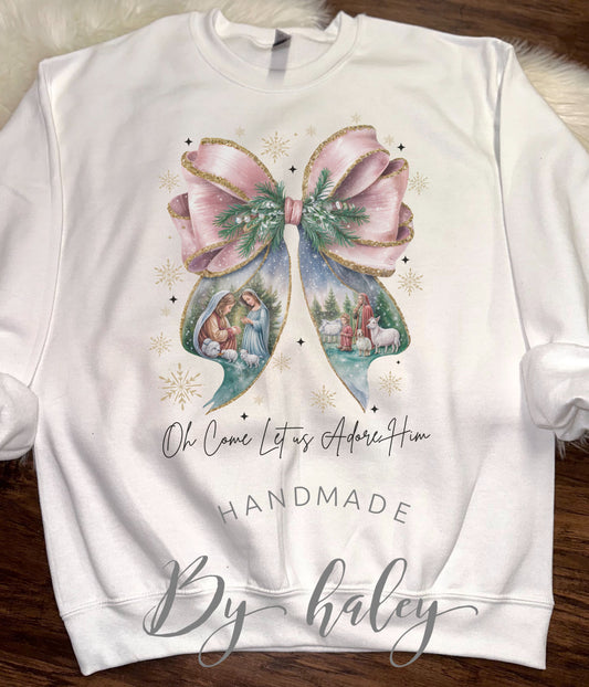 Bow Nativity Crewneck