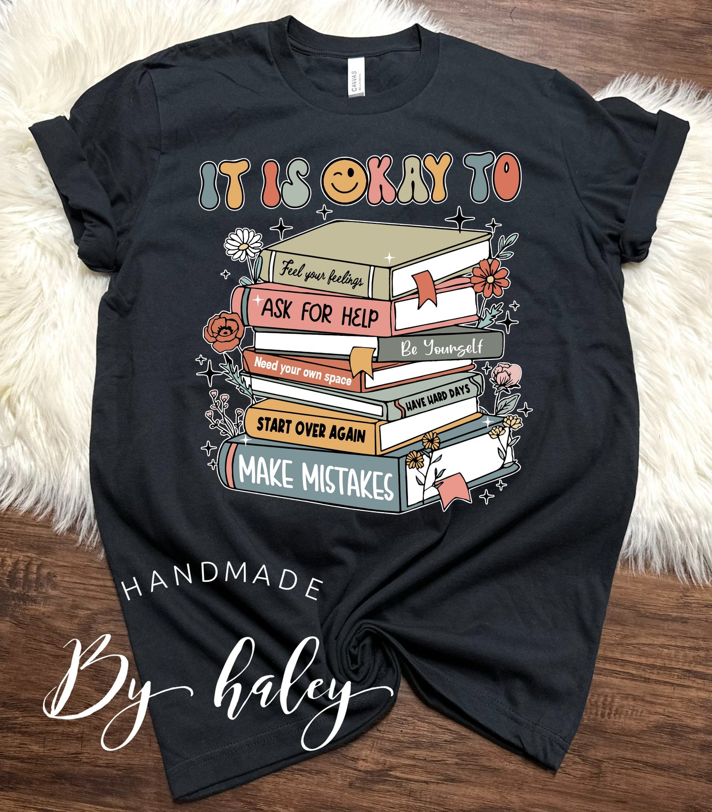 It's Okay Mental Health Book T-Shirt