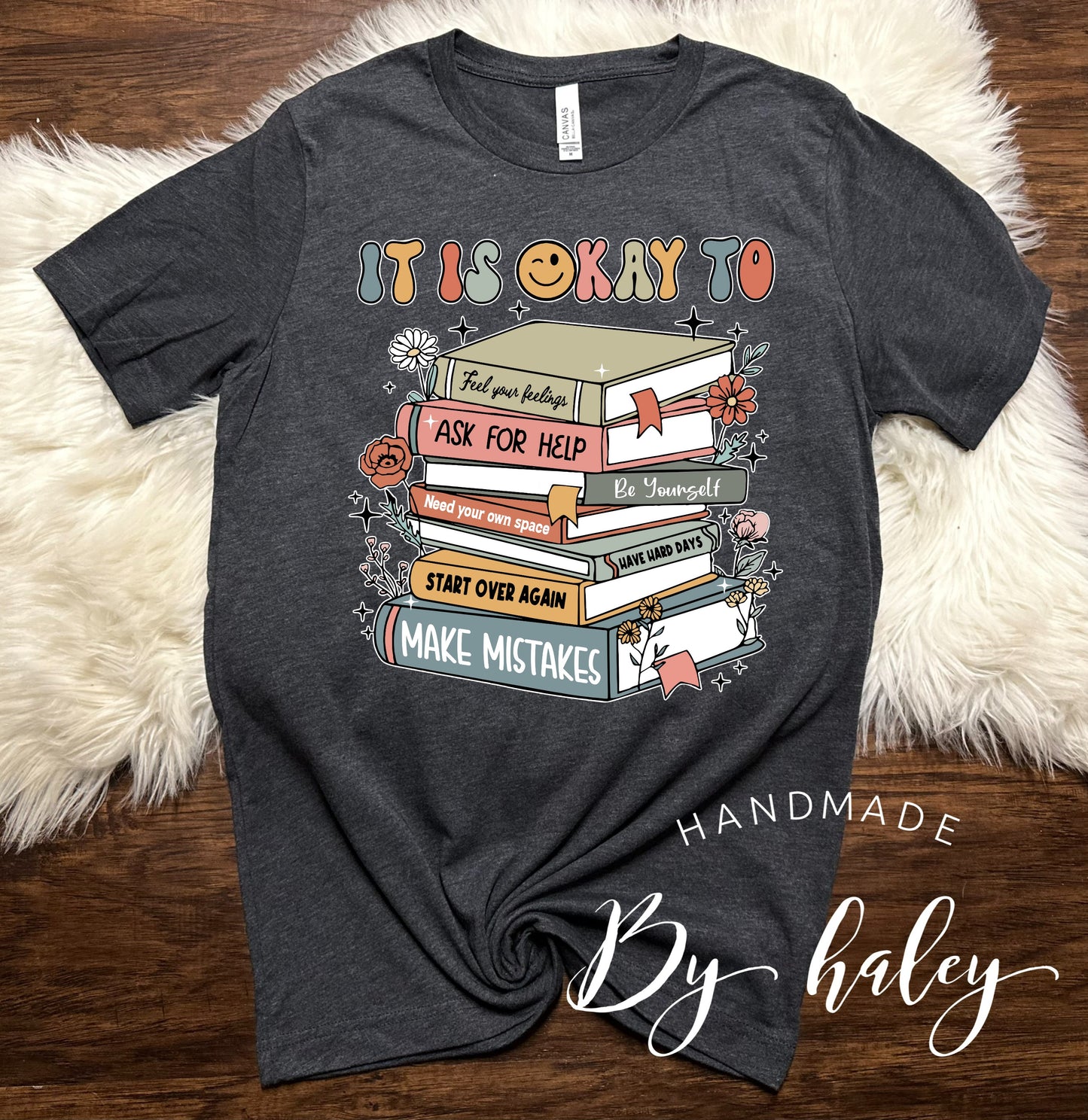 It's Okay Mental Health Book T-Shirt