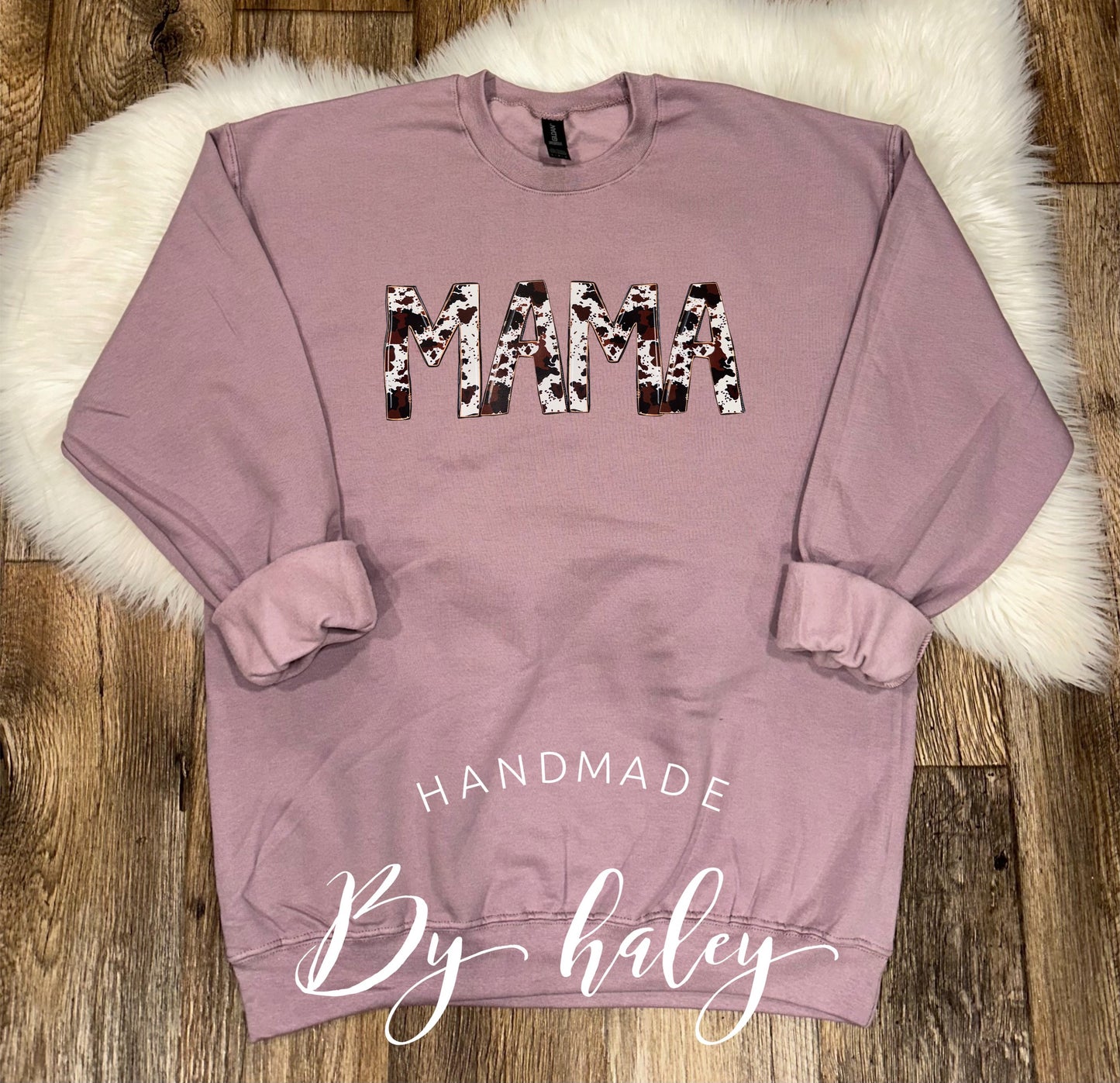 Cow Hide Mama Crewneck