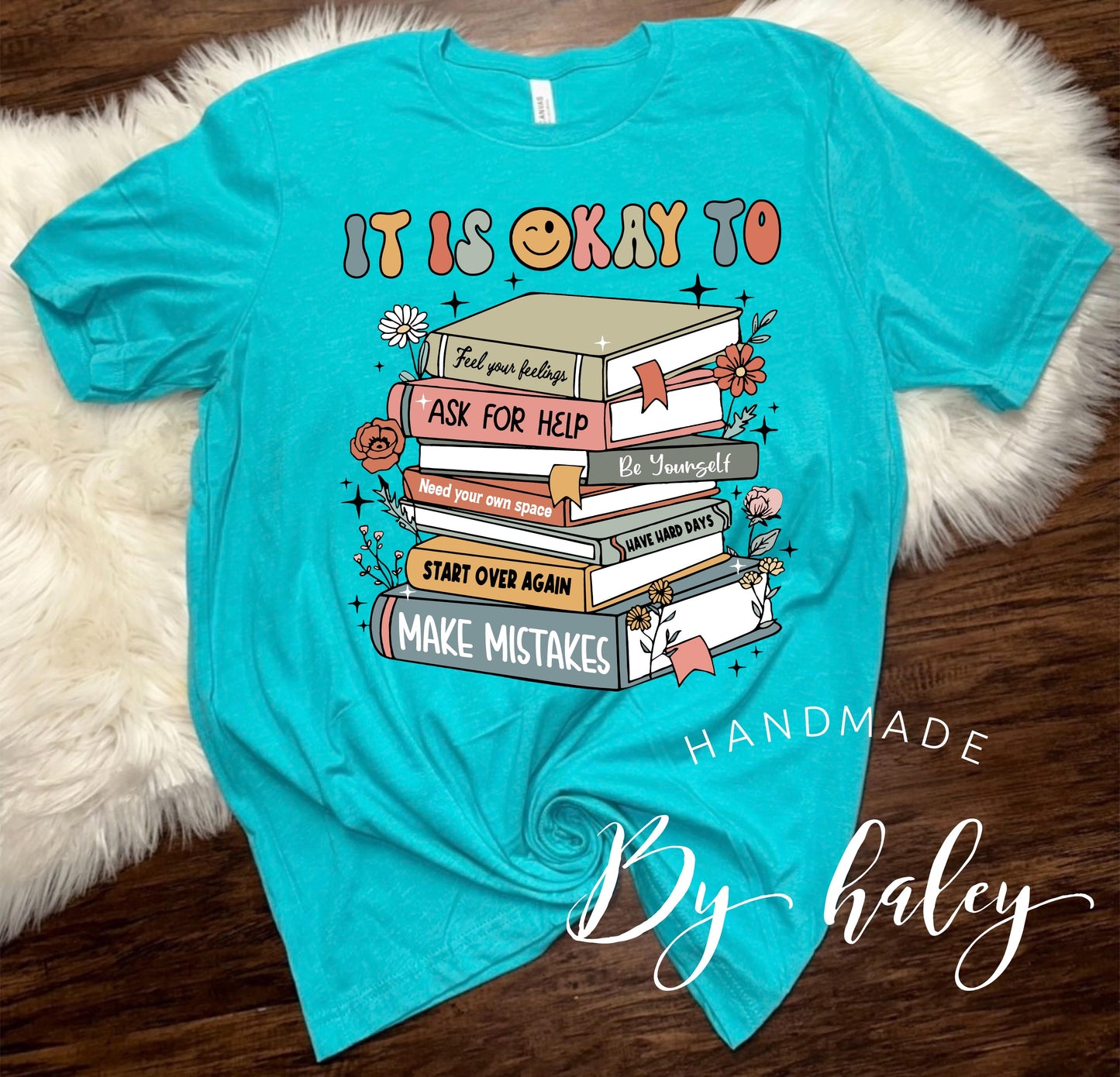 It's Okay Mental Health Book T-Shirt