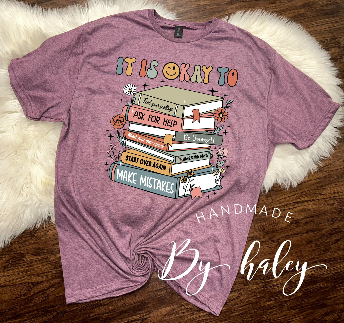 It's Okay Mental Health Book T-Shirt