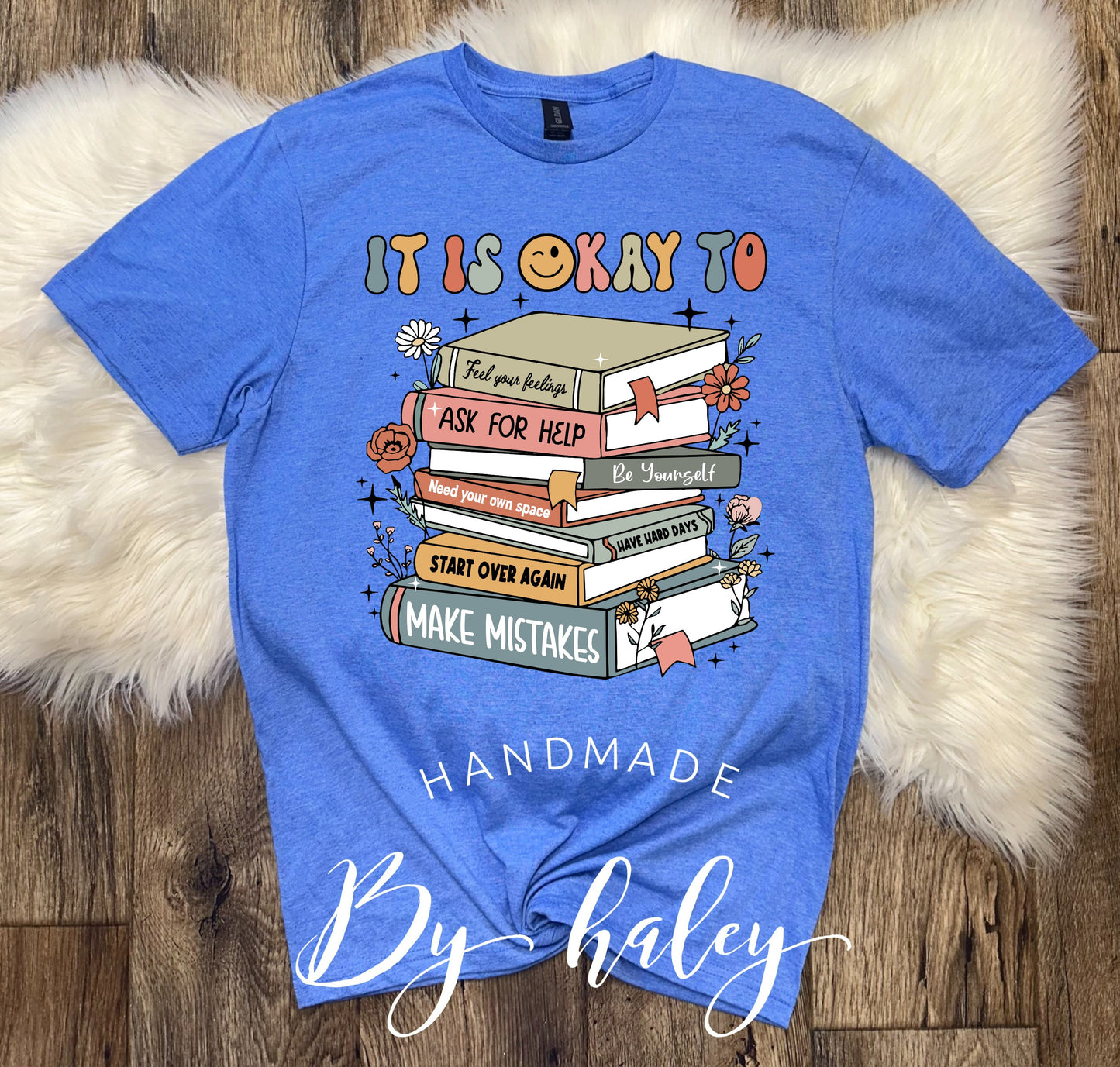 It's Okay Mental Health Book T-Shirt