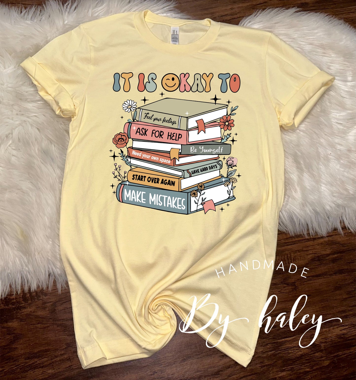 It's Okay Mental Health Book T-Shirt