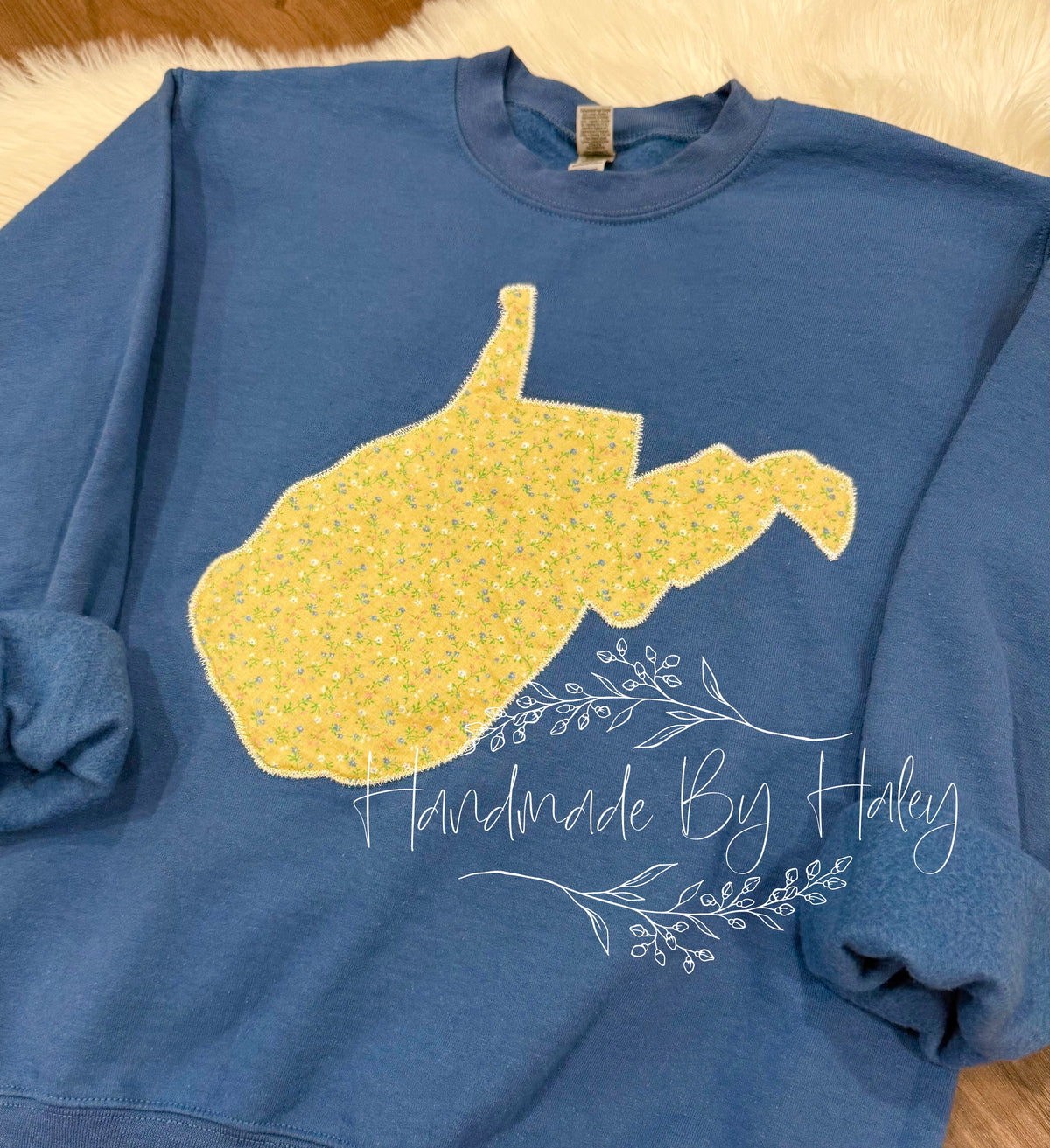 Small Quilted West Virginia Crewneck