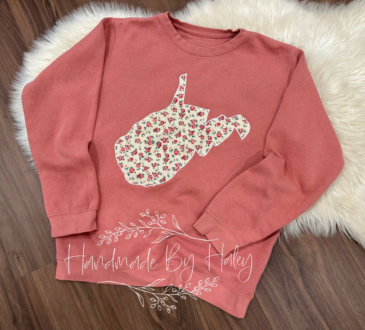 Quilted Floral West Virginia Crewneck