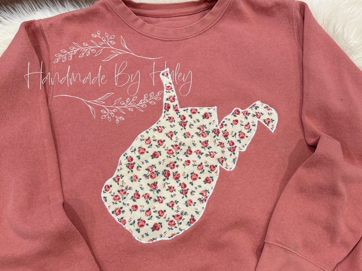 Quilted Floral West Virginia Crewneck