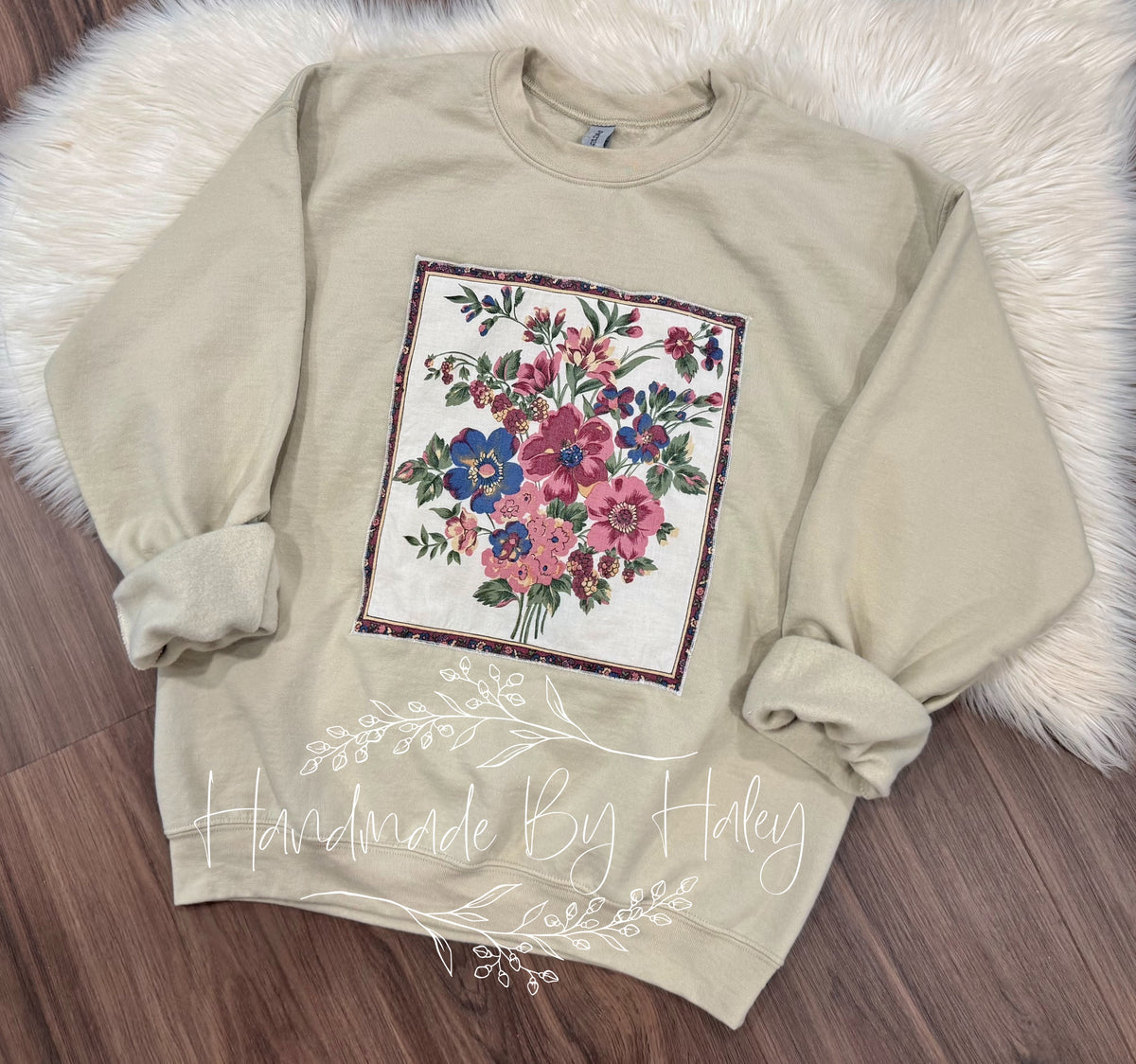 Large Floral Panel Crewneck
