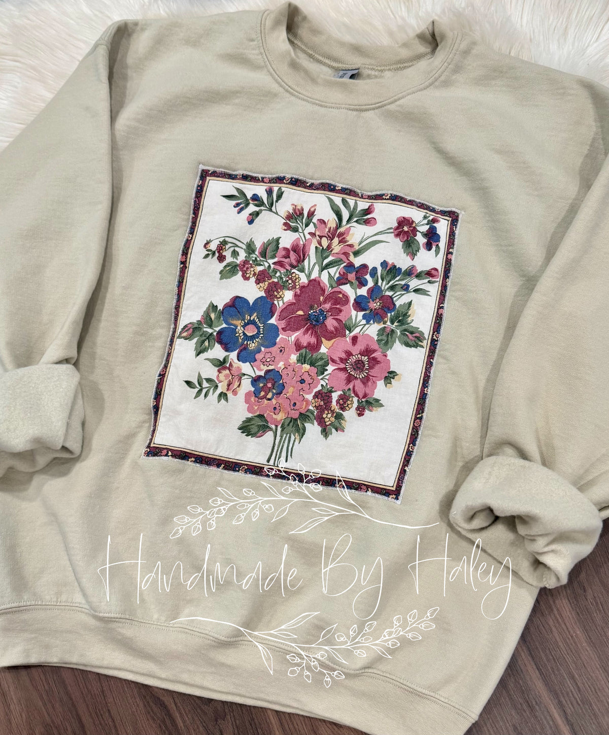 Large Floral Panel Crewneck