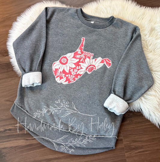 Large Floral West Virginia Crewneck