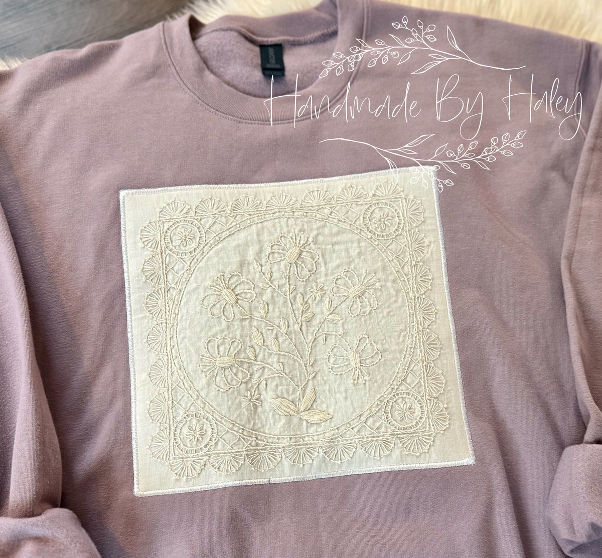 Medium Embroidered Floral Crewneck