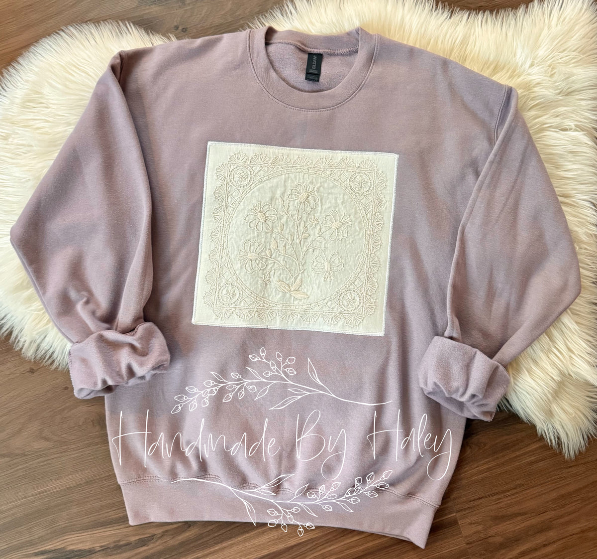 Medium Embroidered Floral Crewneck