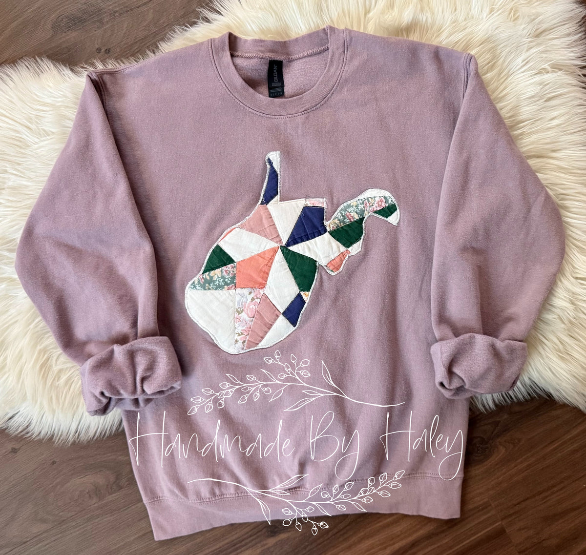 Small Quilted West Virginia Crewneck