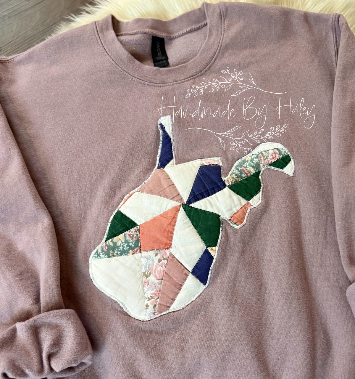 Small Quilted West Virginia Crewneck