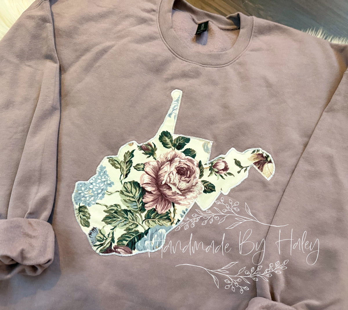 Purple Floral West Virginia Crewneck
