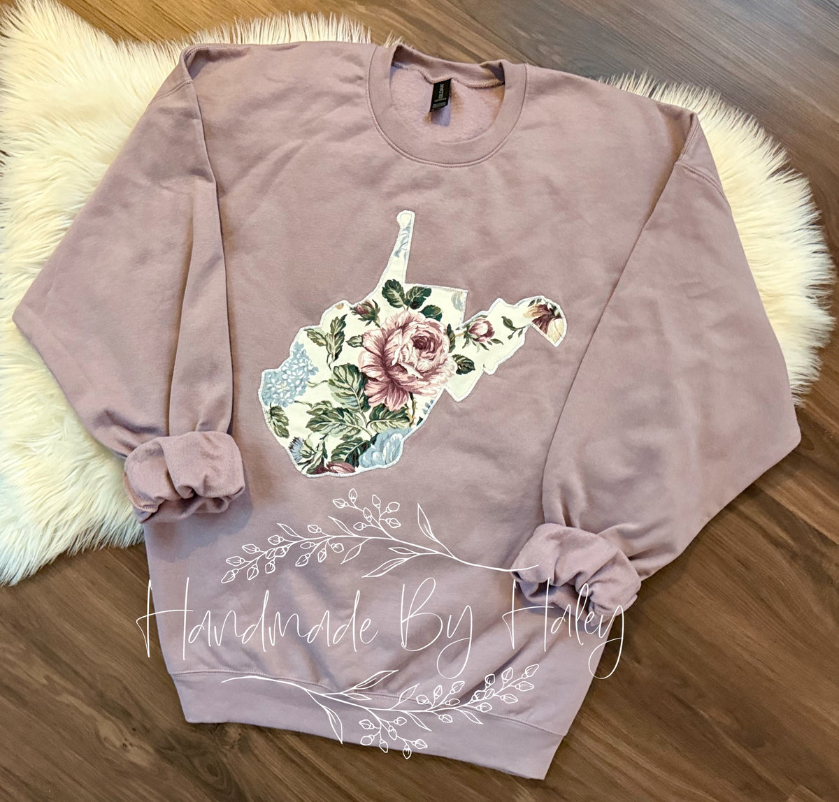 Purple Floral West Virginia Crewneck
