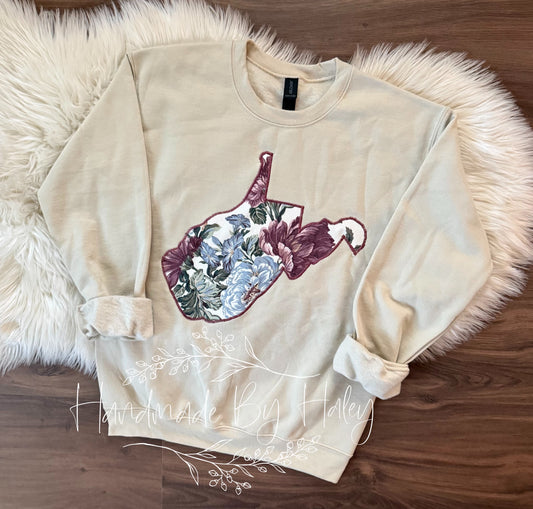 Small Quilted West Virginia Crewneck