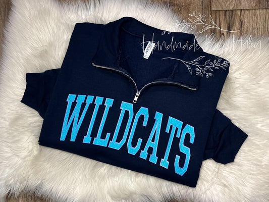 Glitter Wildcats Quarter Zip