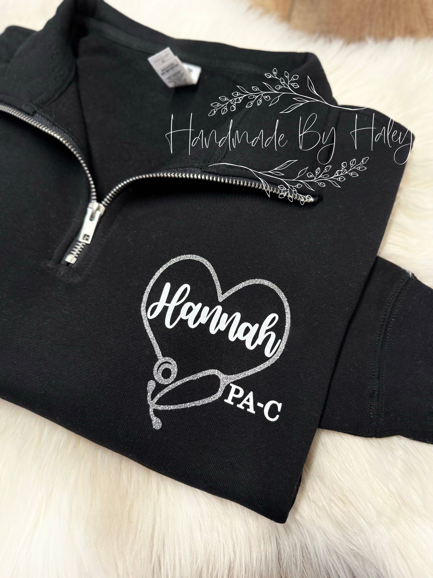 Heart Stethoscope Credential Quarter Zip