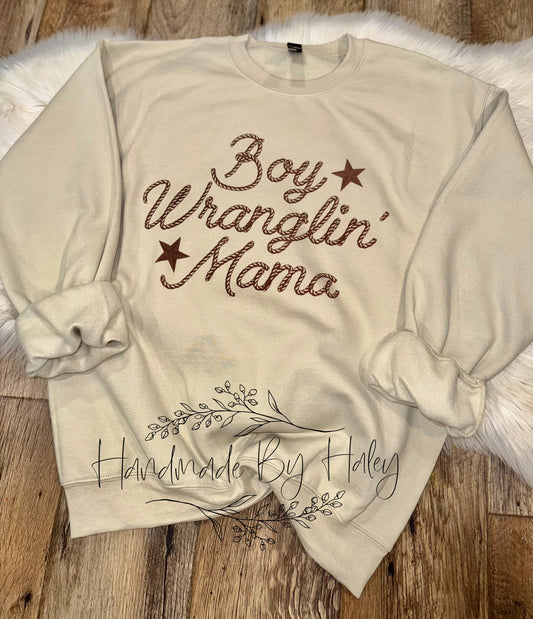 Boy Wranglin' Mama Crewneck
