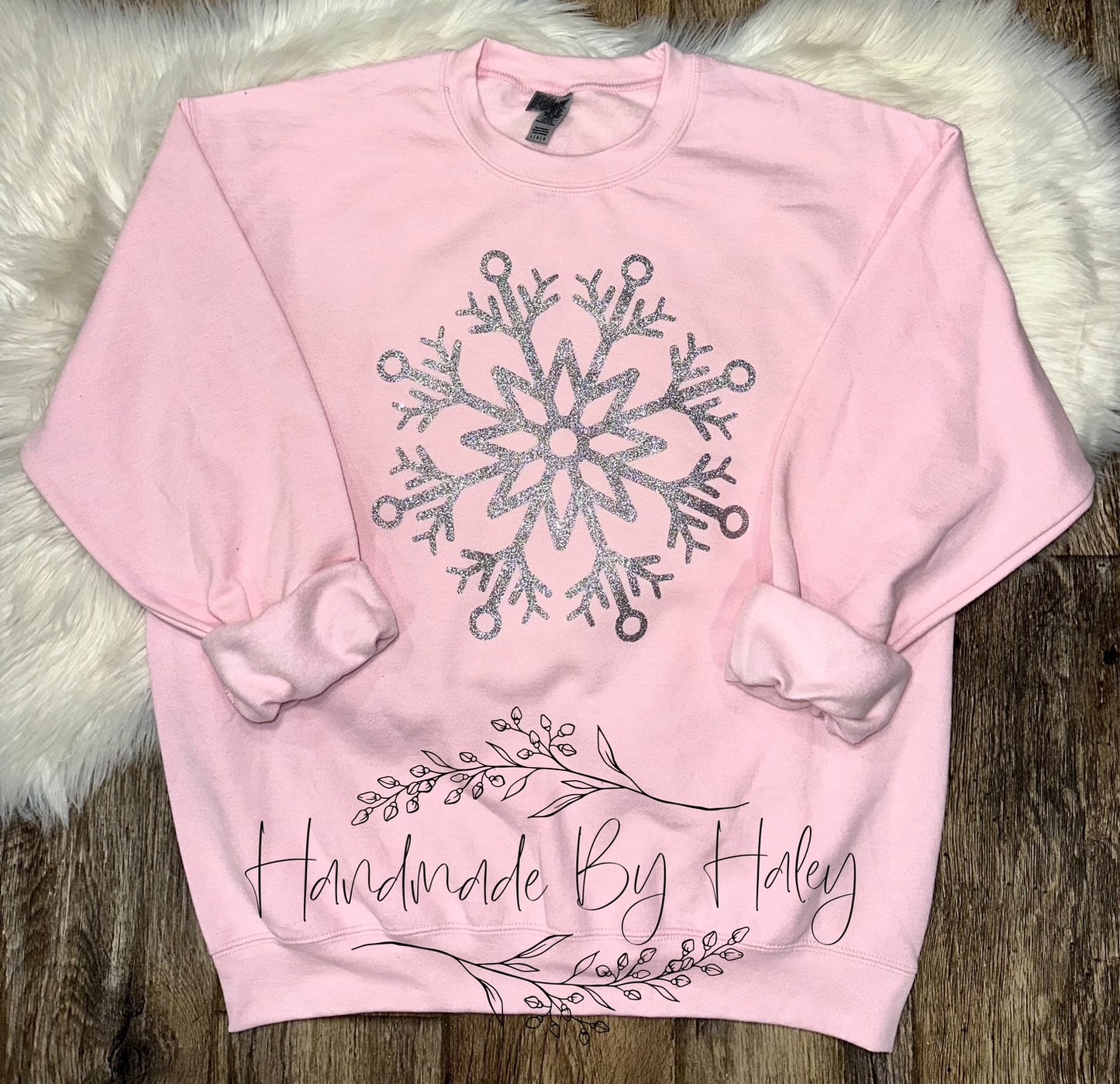 Silver Glitter Snowflake Crewneck