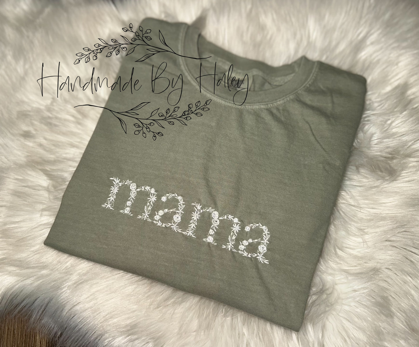 Embroidered Floral Mama T-Shirt