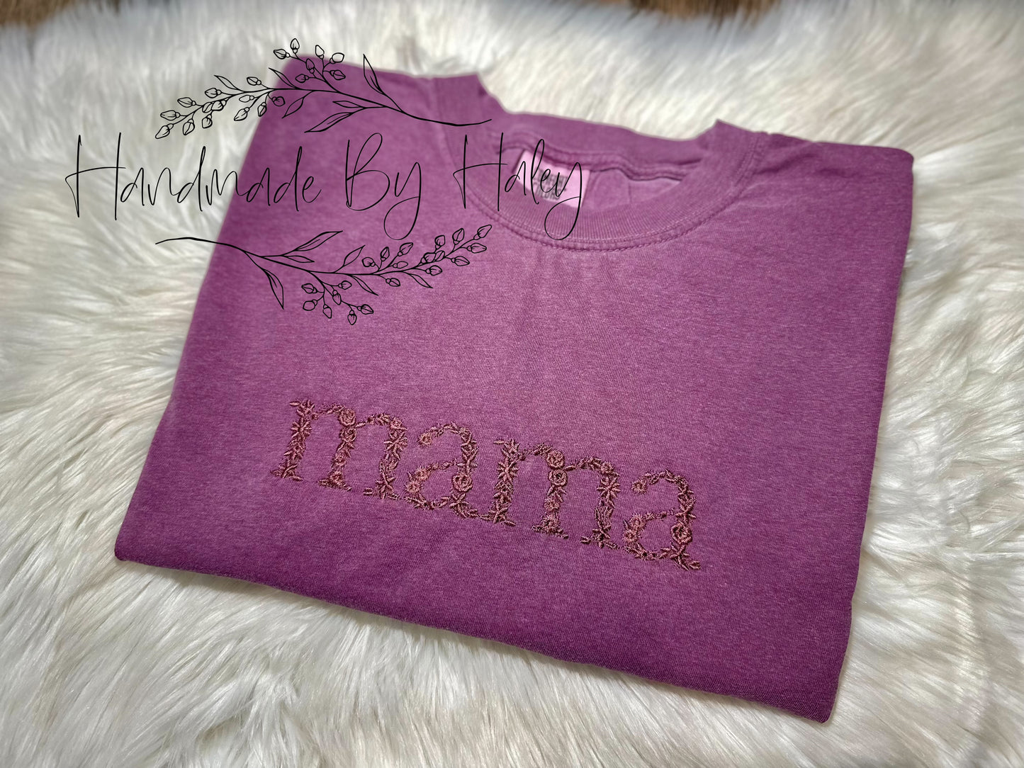 Embroidered Floral Mama T-Shirt