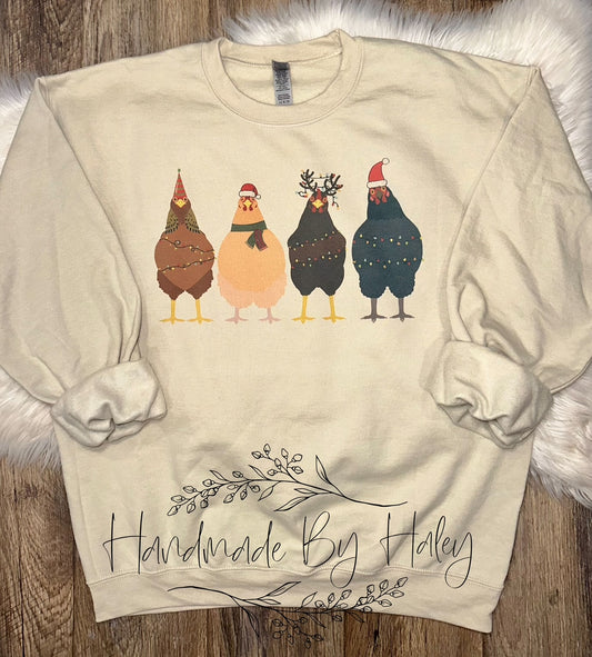 Christmas Chickens Crewneck