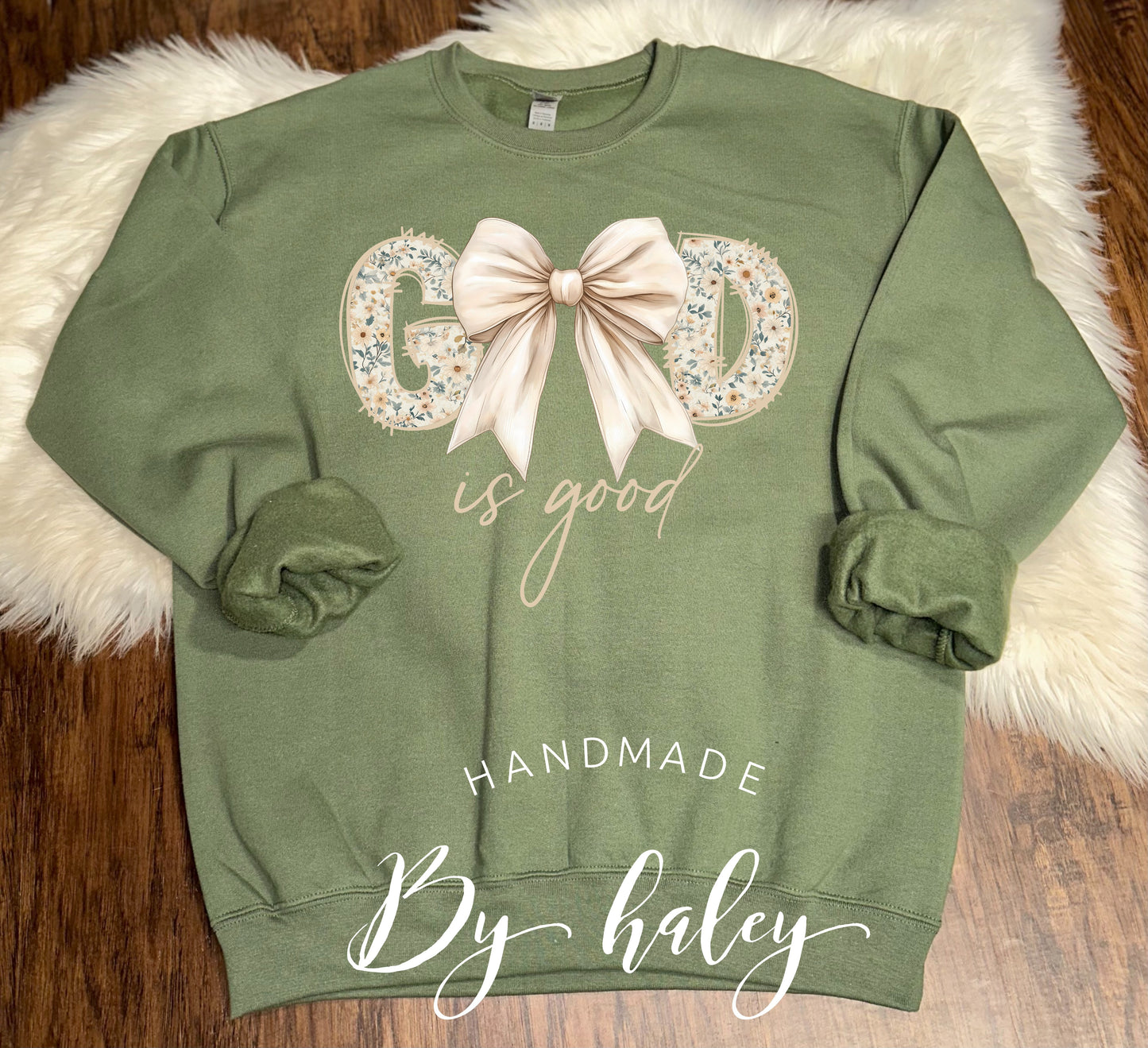God is Good Bow Crewneck