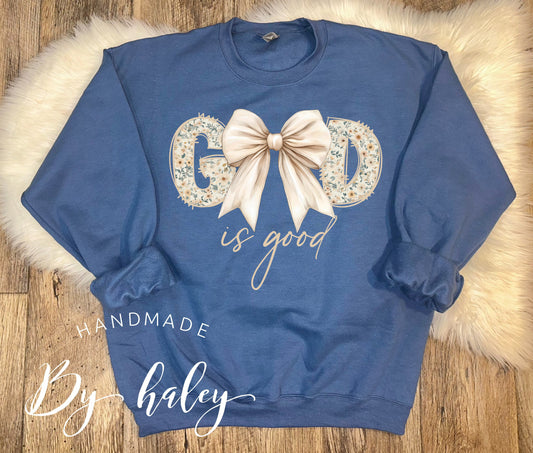 God is Good Bow Crewneck