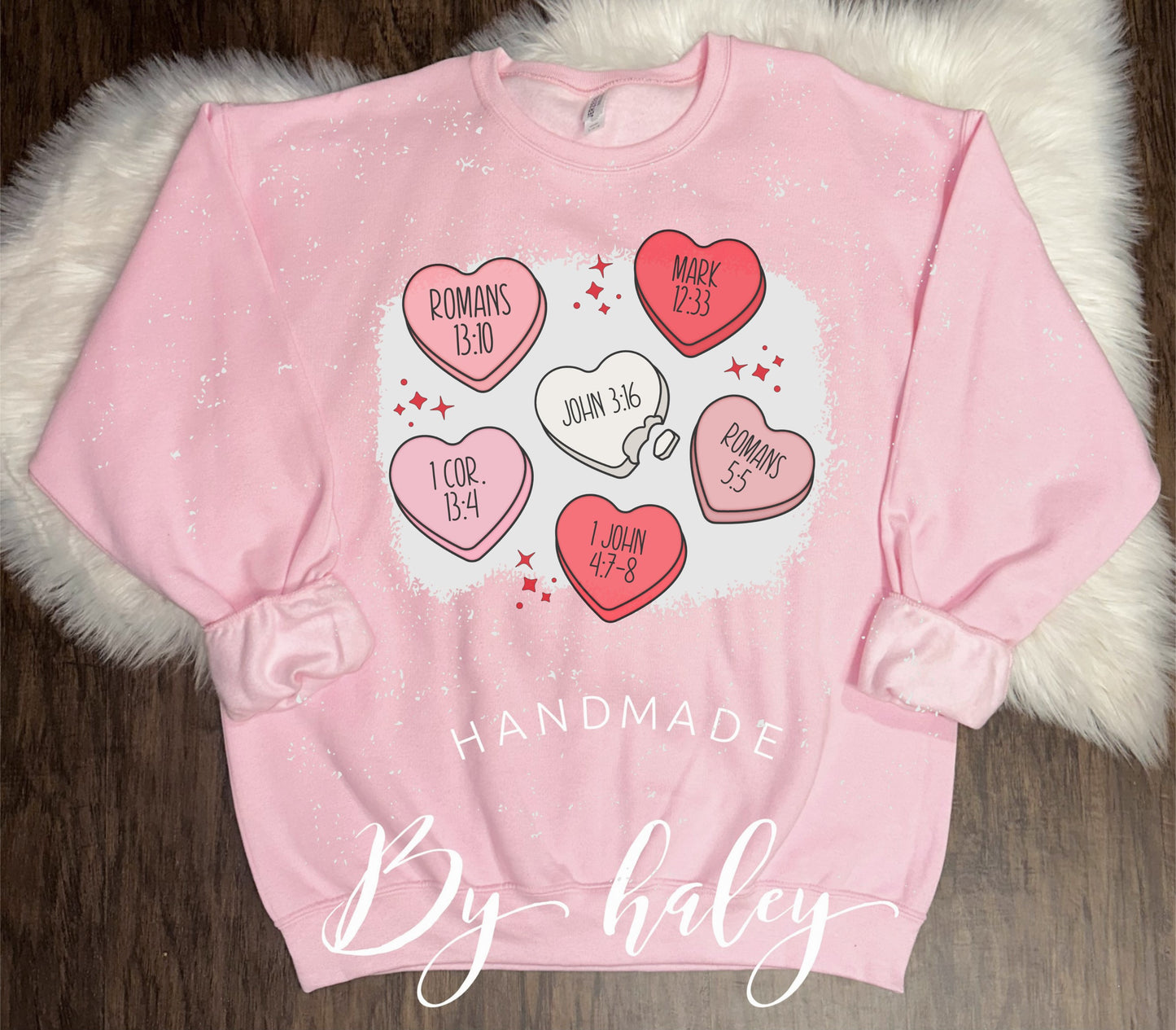 Bleached Valentine Christian Crewneck