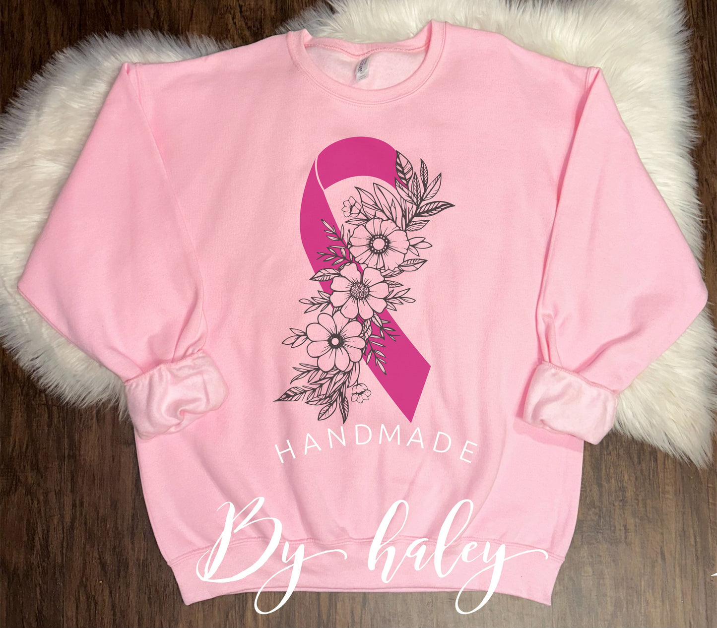 Floral Ribbon Breast Cancer Crewneck