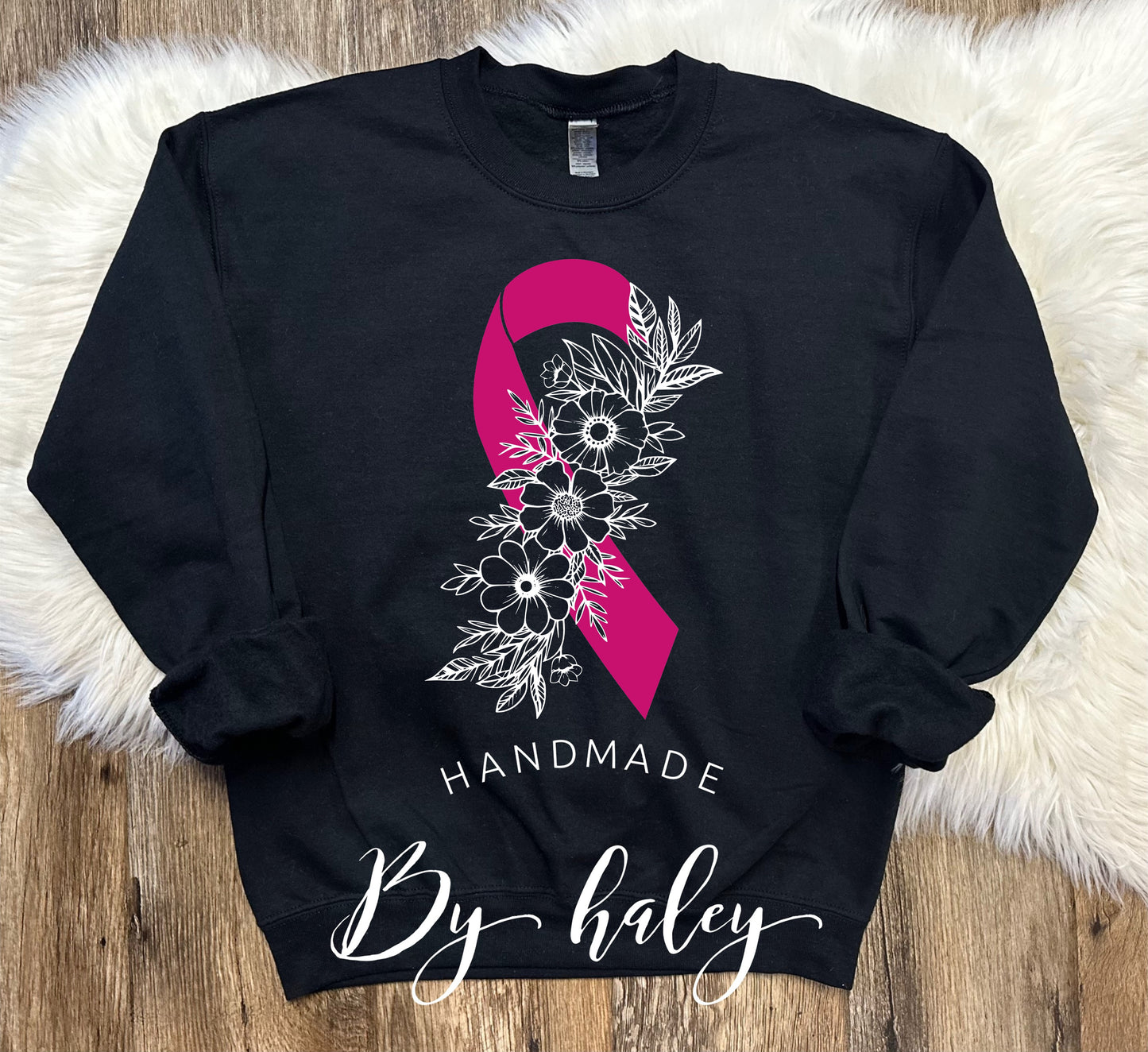 Floral Ribbon Breast Cancer Crewneck