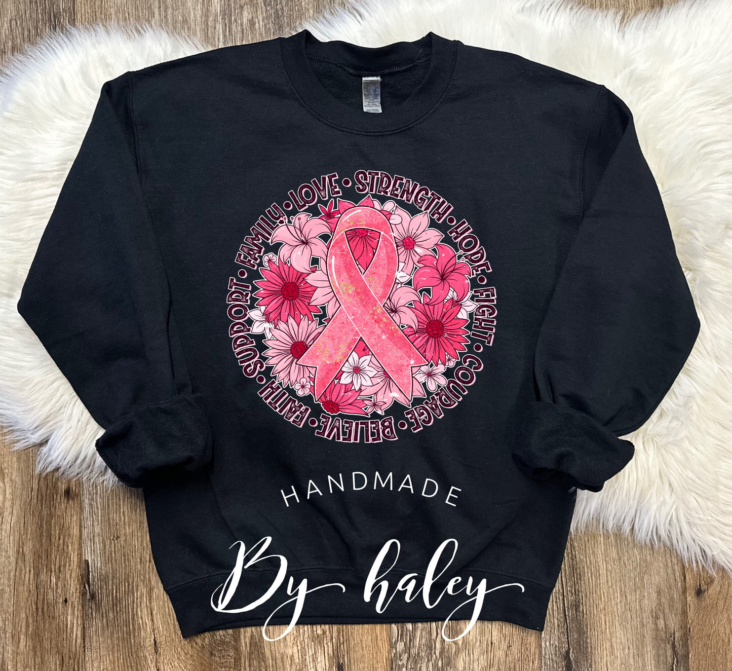 Floral Breast Cancer Crewneck