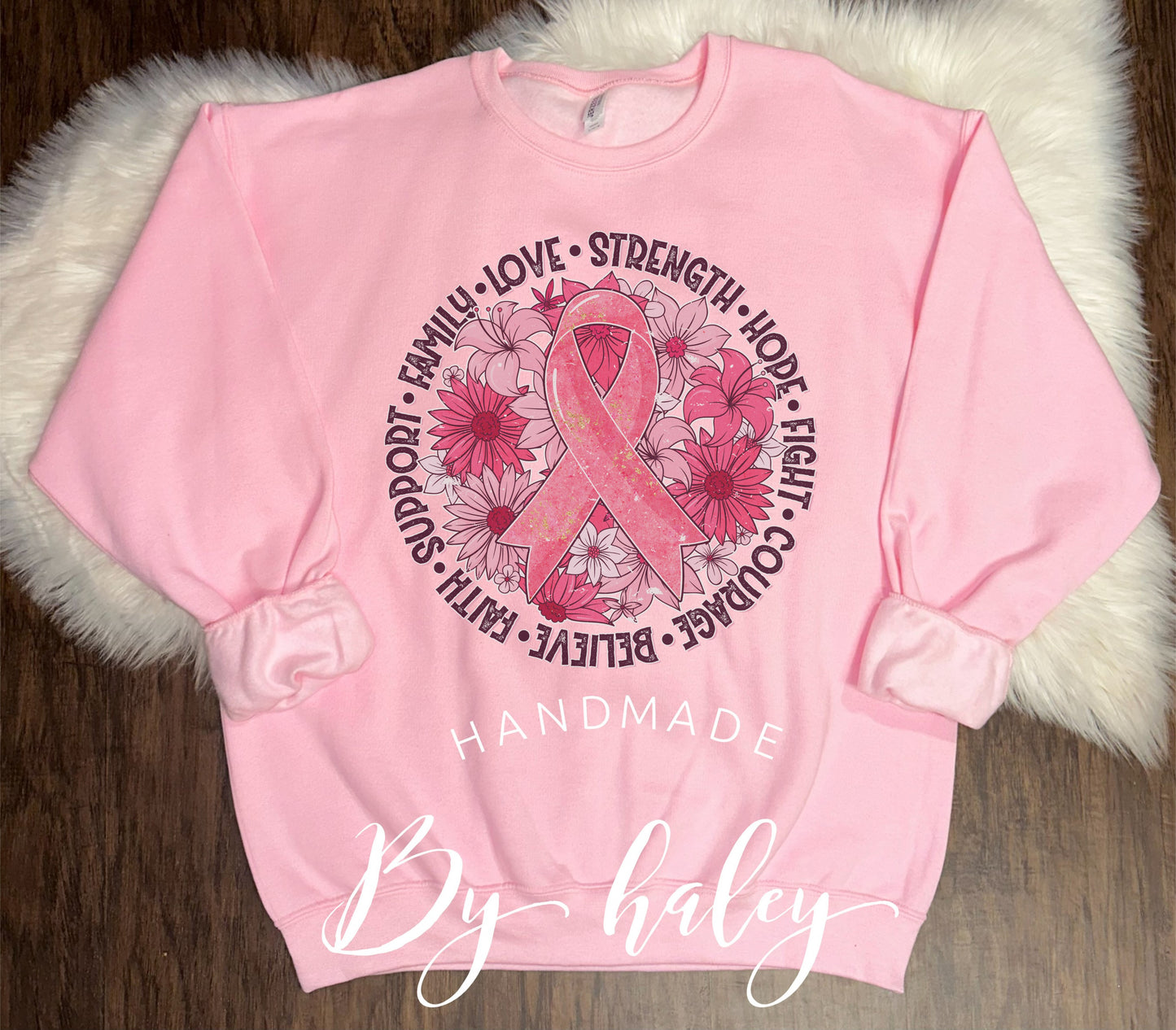 Floral Breast Cancer Crewneck