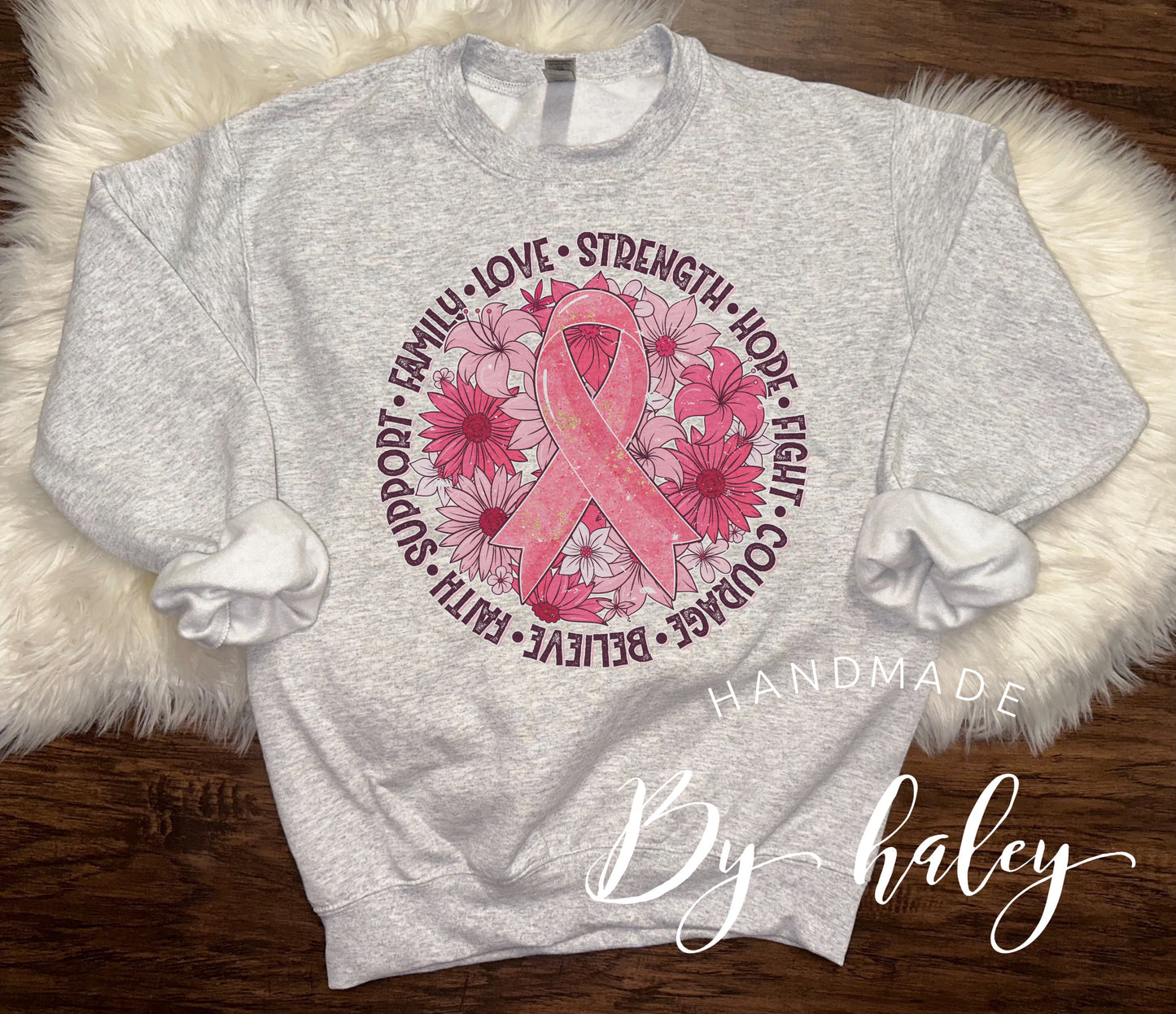 Floral Breast Cancer Crewneck