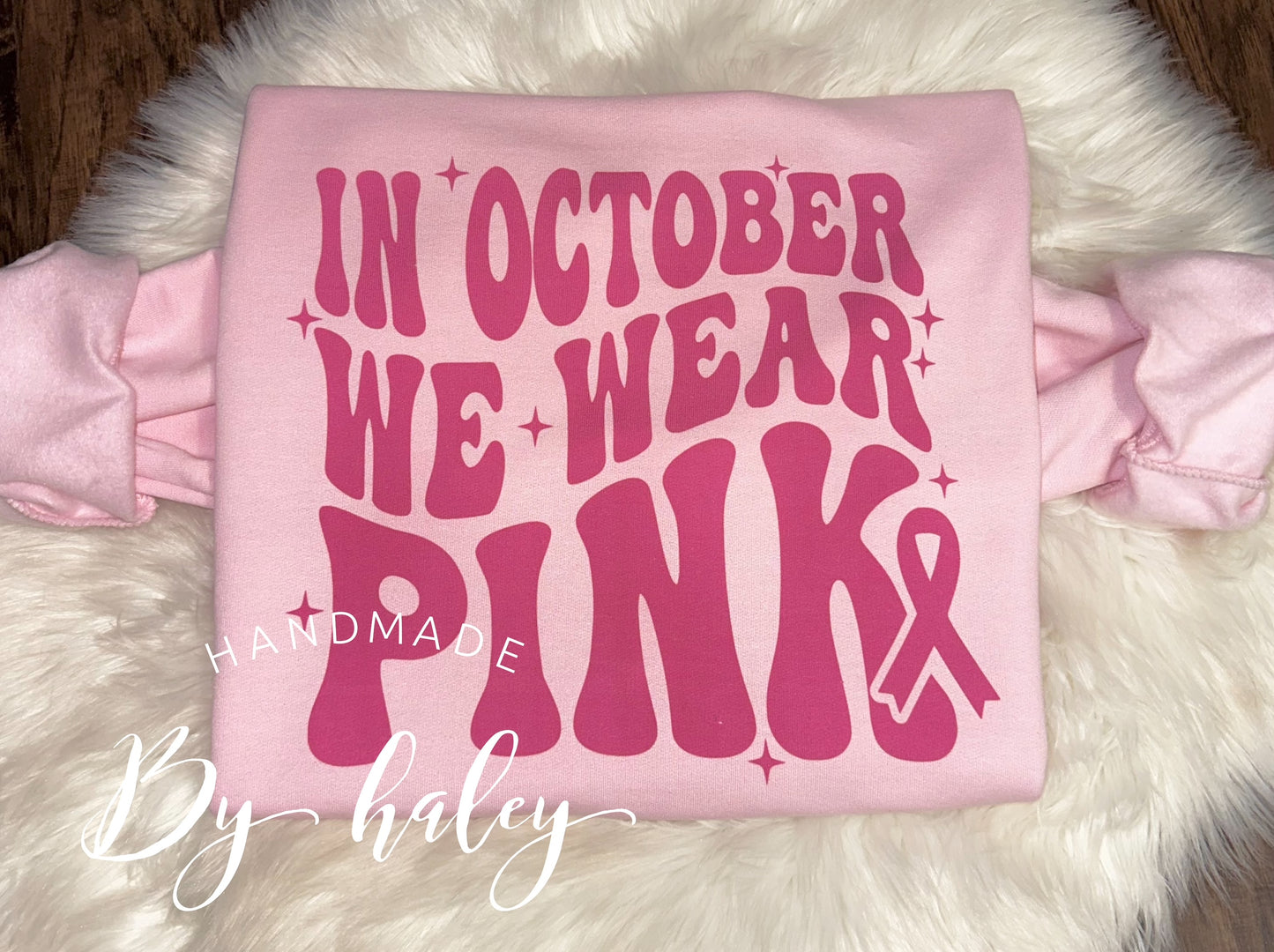 In October We Wear Pink Breast Cancer Crewneck