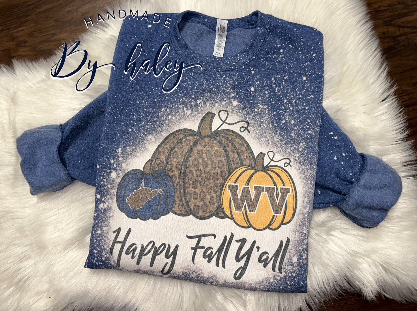 Bleached WV Happy Fall Y'all Crewneck