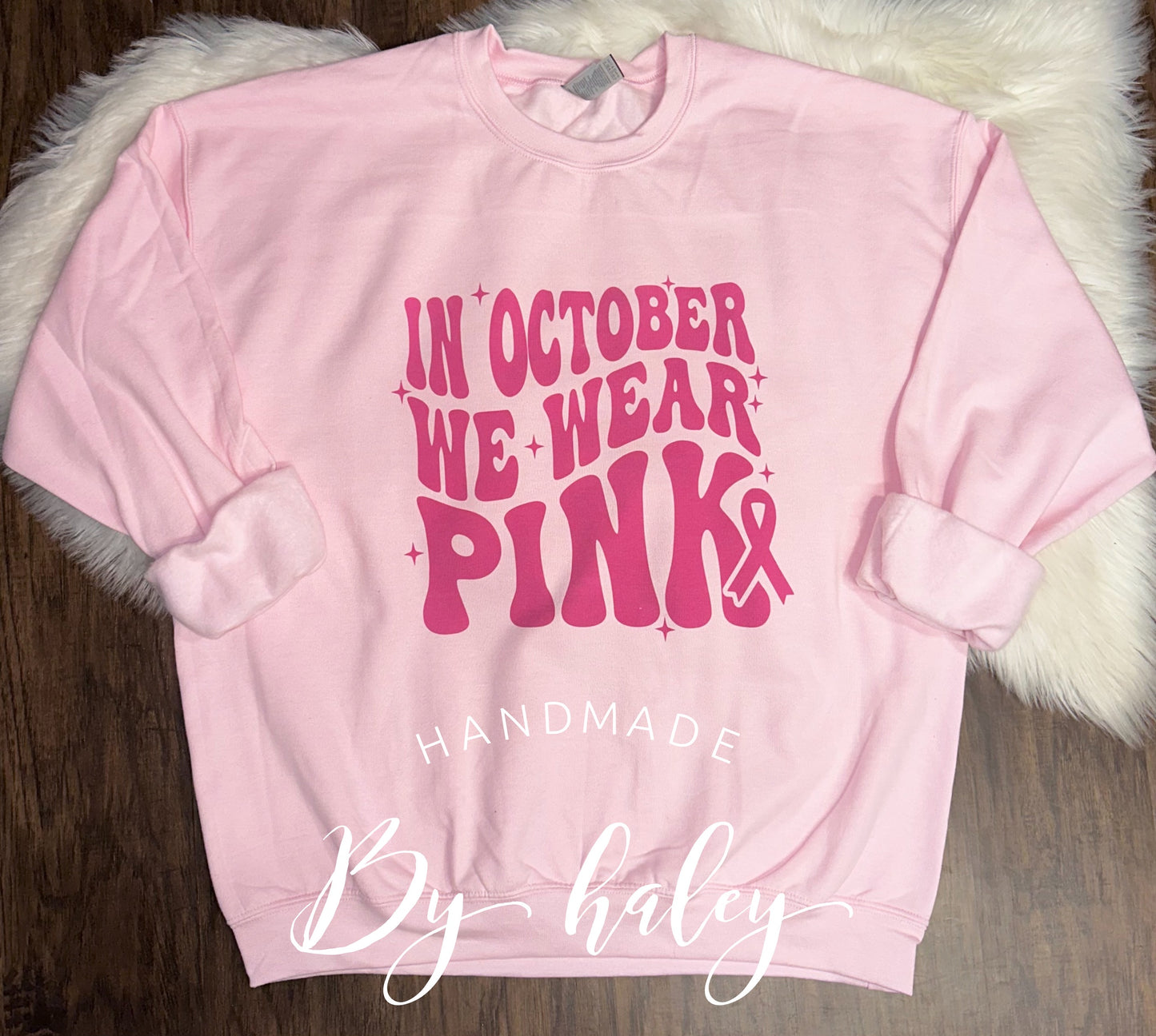 In October We Wear Pink Breast Cancer Crewneck