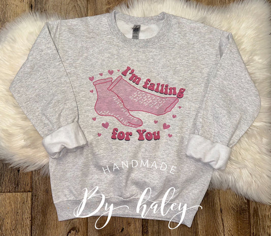 Falling For You Grippy Sock Crewneck