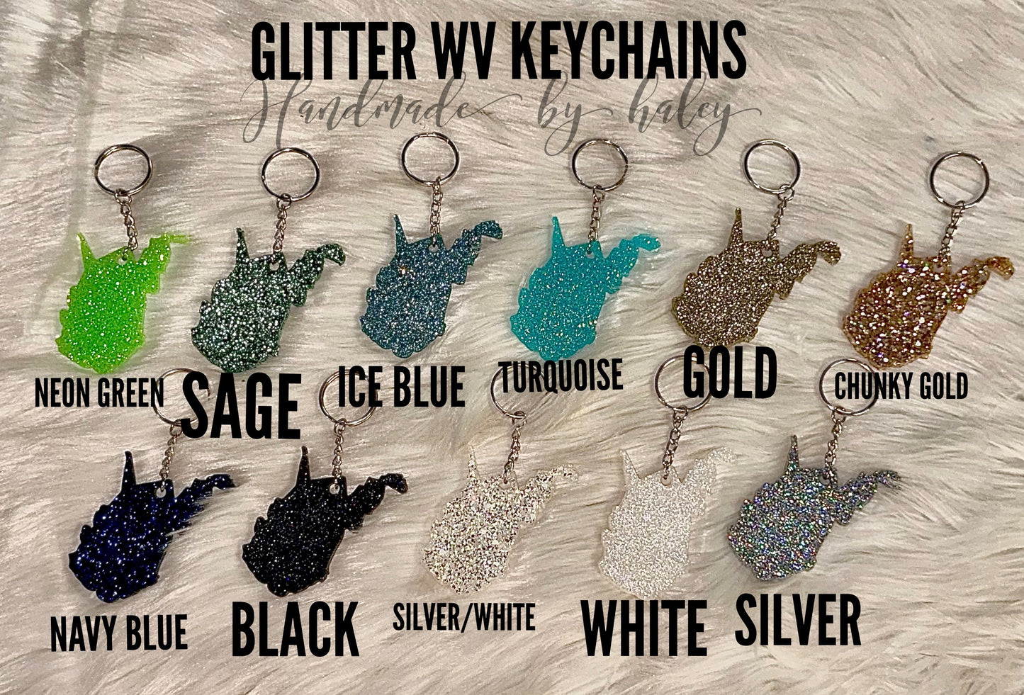 WV Glitter Keychain