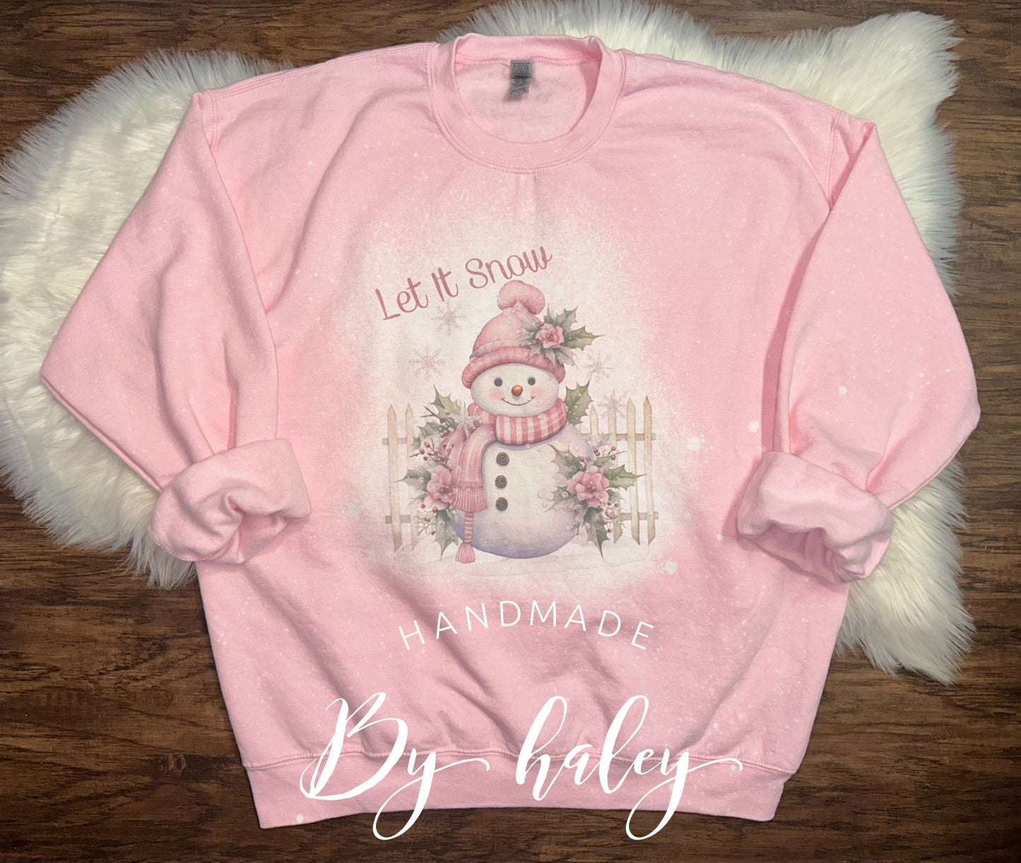 Bleached Pink Snowman Crewneck